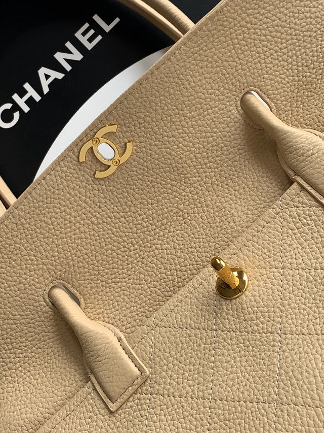 CC grained calfskin small shopping bag AS6288 beige