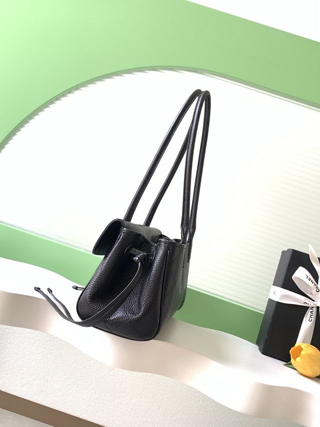 CC grained calfskin small shopping bag AS6288 black