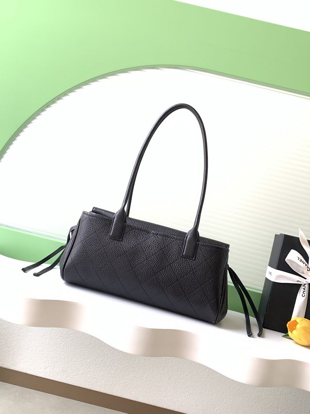 CC grained calfskin small shopping bag AS6288 black