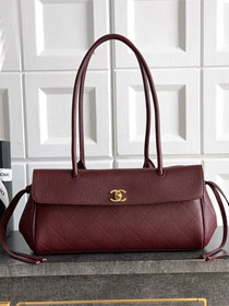 CC grained calfskin small shopping bag AS6288 bordeaux
