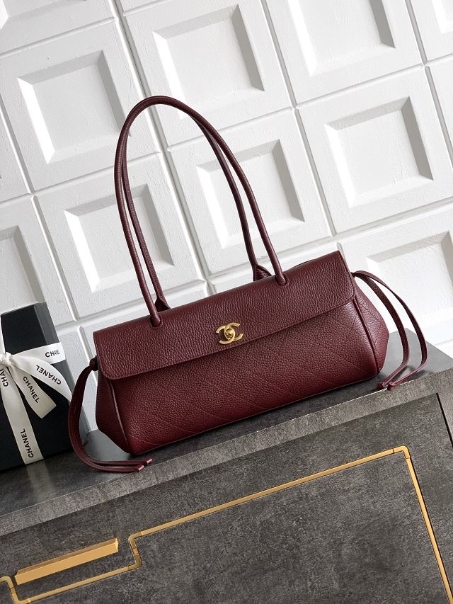 CC grained calfskin small shopping bag AS6288 bordeaux