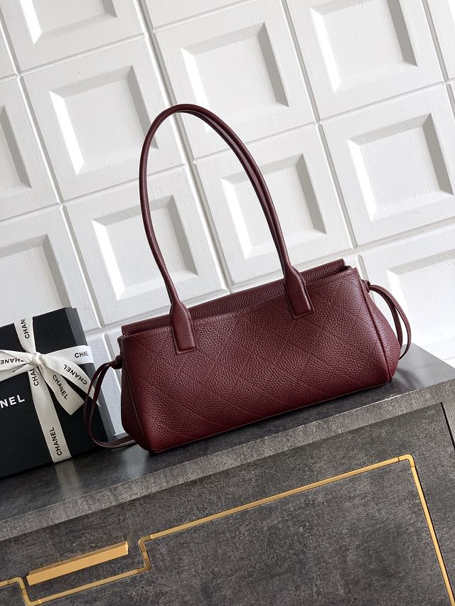 CC grained calfskin small shopping bag AS6288 bordeaux