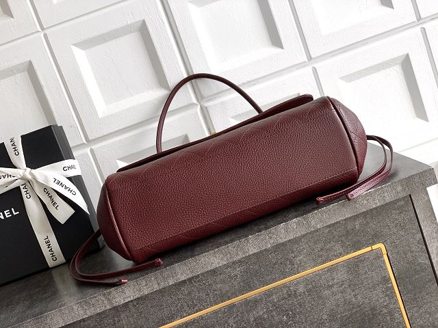 CC grained calfskin small shopping bag AS6288 bordeaux