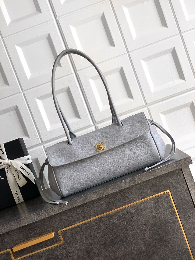 CC grained calfskin small shopping bag AS6288 grey