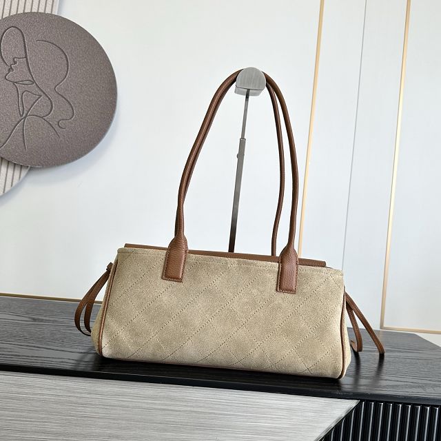 CC suede calfskin small shopping bag AS6288 brown
