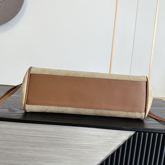 CC suede calfskin small shopping bag AS6288 brown