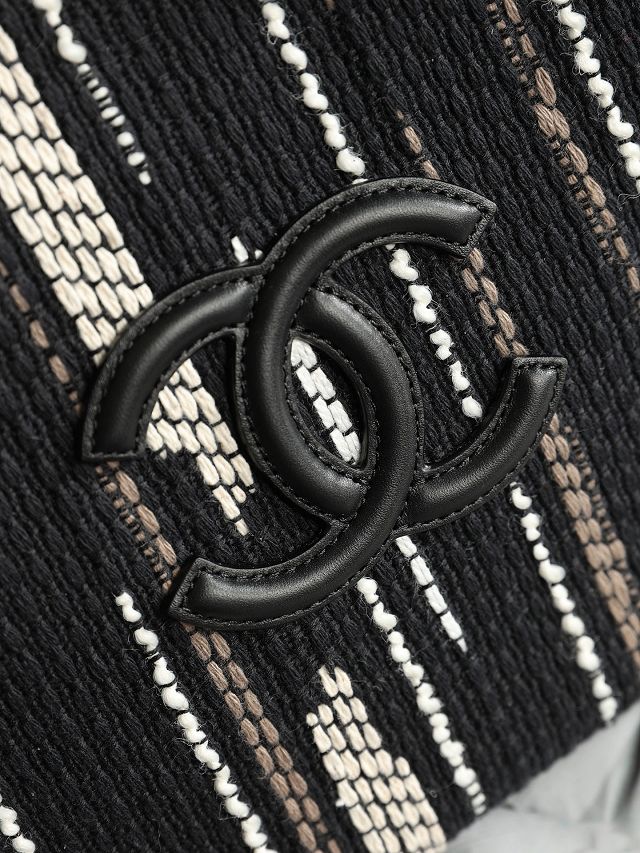 CC tweed mini shopping bag AS6199 black