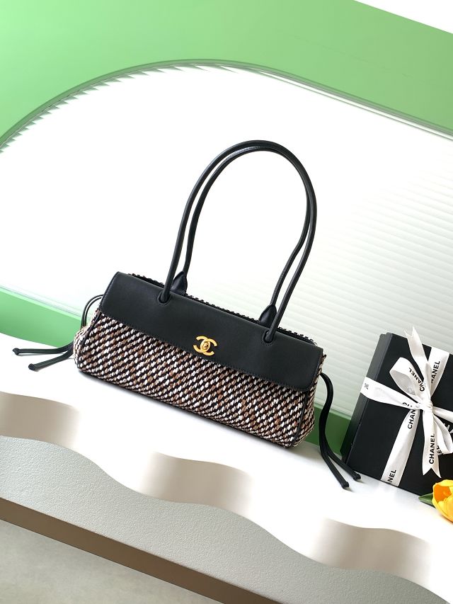 CC tweed small shopping bag AS6288 black