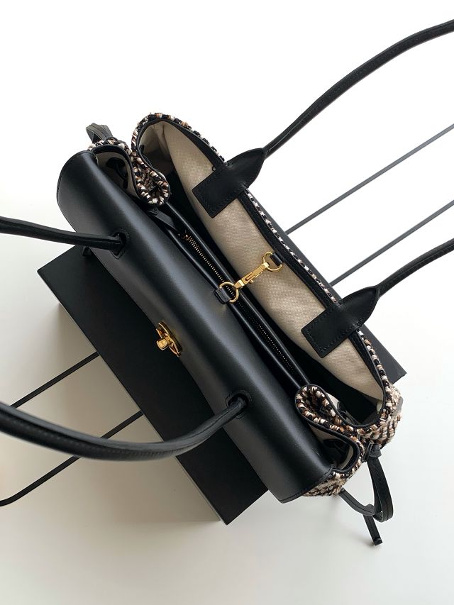 CC tweed small shopping bag AS6288 black