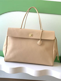 CC grained calfskin large shopping bag AS6289 beige