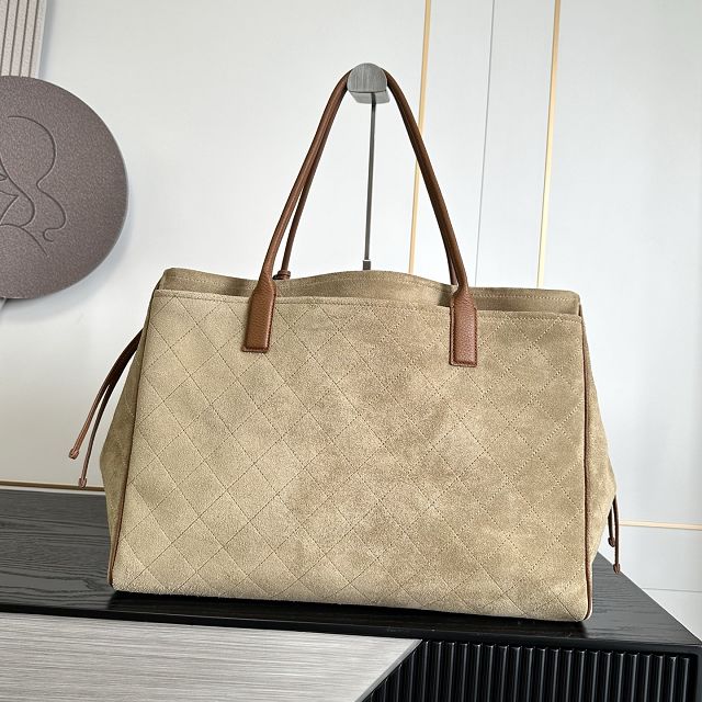 CC suede calfskin large shopping bag AS6289 brown