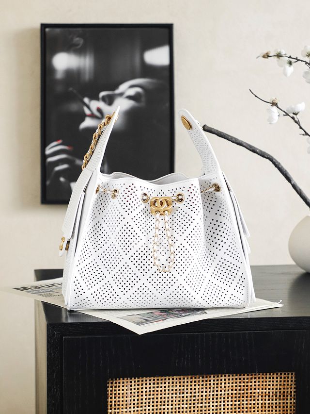 CC calfskin 25 small handbag AS5293 white