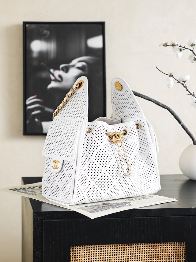 CC calfskin 25 small handbag AS5293 white