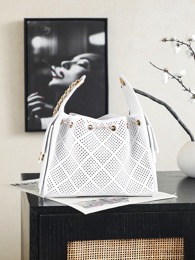 CC calfskin 25 small handbag AS5293 white