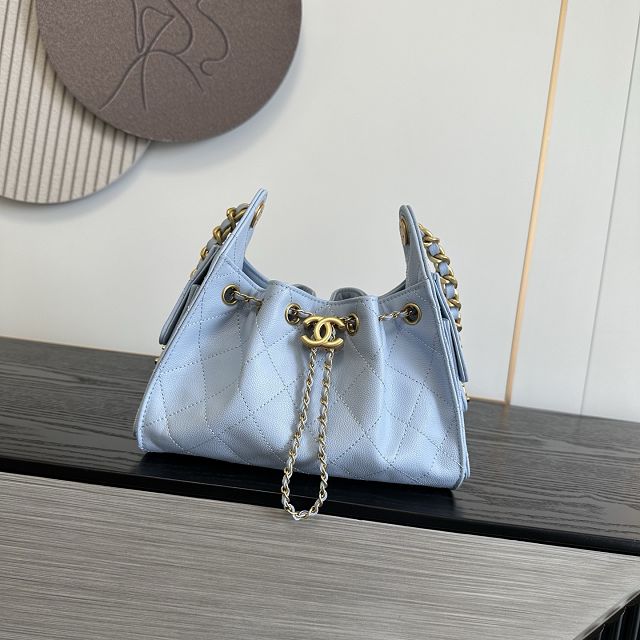 CC grained calfskin 25 mini handbag AS5631 light blue