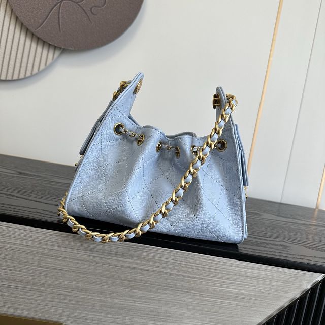 CC grained calfskin 25 mini handbag AS5631 light blue