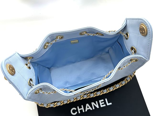 CC grained calfskin 25 mini handbag AS5631 light blue