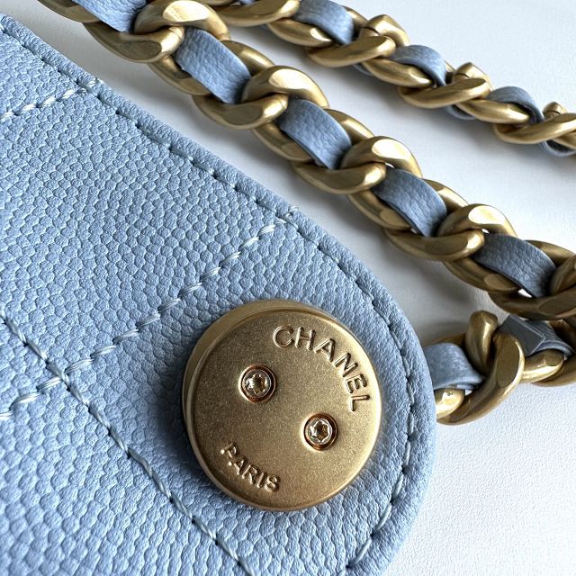 CC grained calfskin 25 mini handbag AS5631 light blue