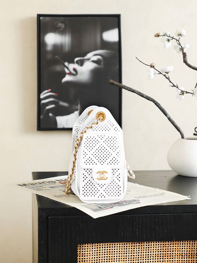 CC calfskin 25 mini handbag AS5631 white
