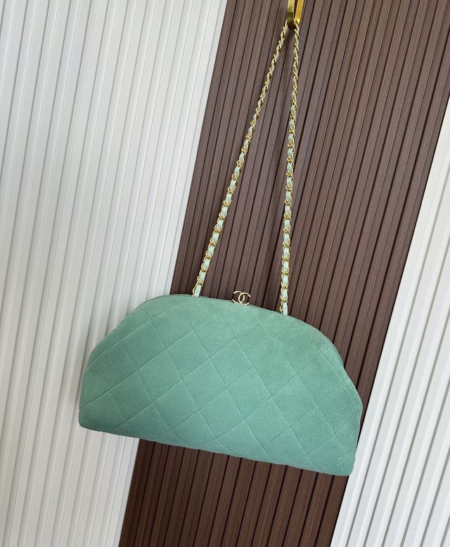 CC suede calfskin clutch with chain AP5251