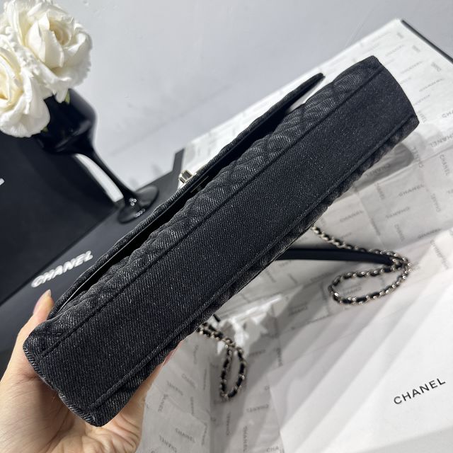 CC denim east-west coco handle bag AS6091 black