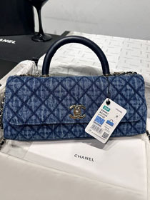 CC denim east-west coco handle bag AS6091 blue