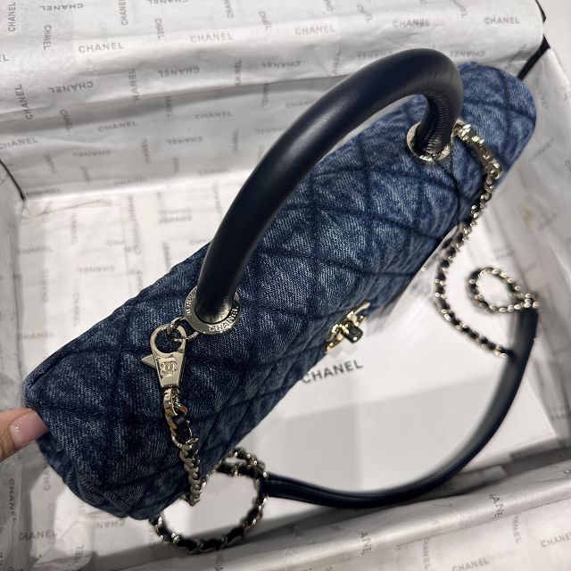 CC denim east-west coco handle bag AS6091 blue