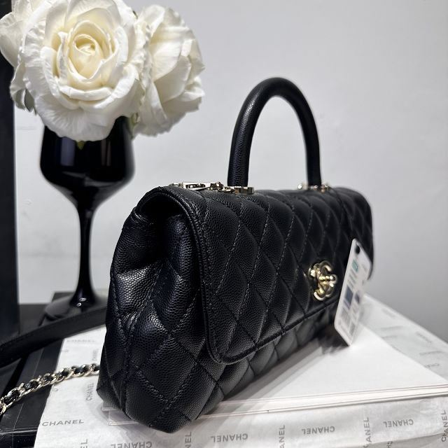 CC grained calfskin east-west coco handle bag AS6091 black