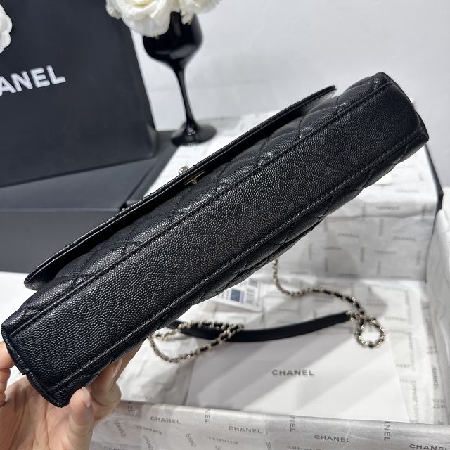 CC grained calfskin east-west coco handle bag AS6091 black