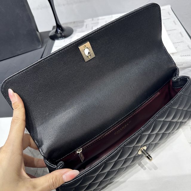 CC grained calfskin east-west coco handle bag AS6091 black