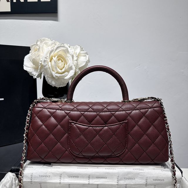 CC grained calfskin east-west coco handle bag AS6091 bordeaux