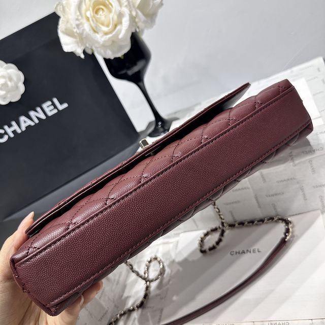 CC grained calfskin east-west coco handle bag AS6091 bordeaux
