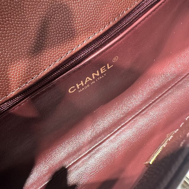 CC grained calfskin east-west coco handle bag AS6091 bordeaux