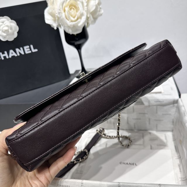 CC grained calfskin east-west coco handle bag AS6091 dark brown