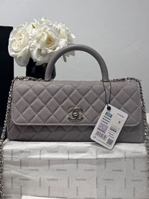 CC grained calfskin east-west coco handle bag AS6091 grey