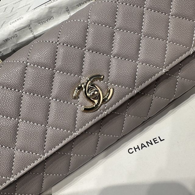 CC grained calfskin east-west coco handle bag AS6091 grey