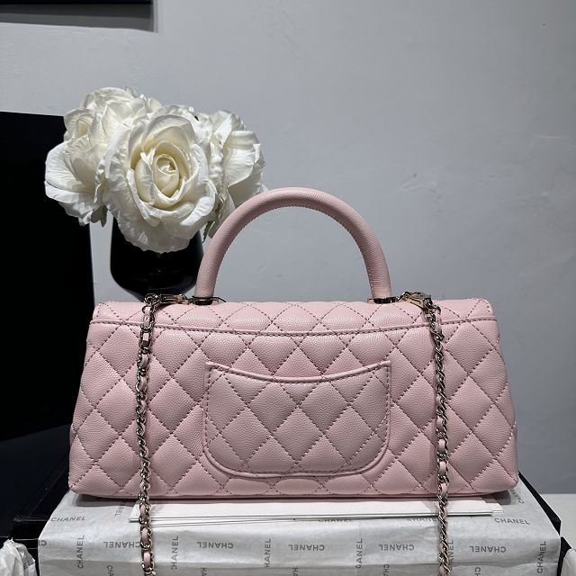 CC grained calfskin east-west coco handle bag AS6091 pink