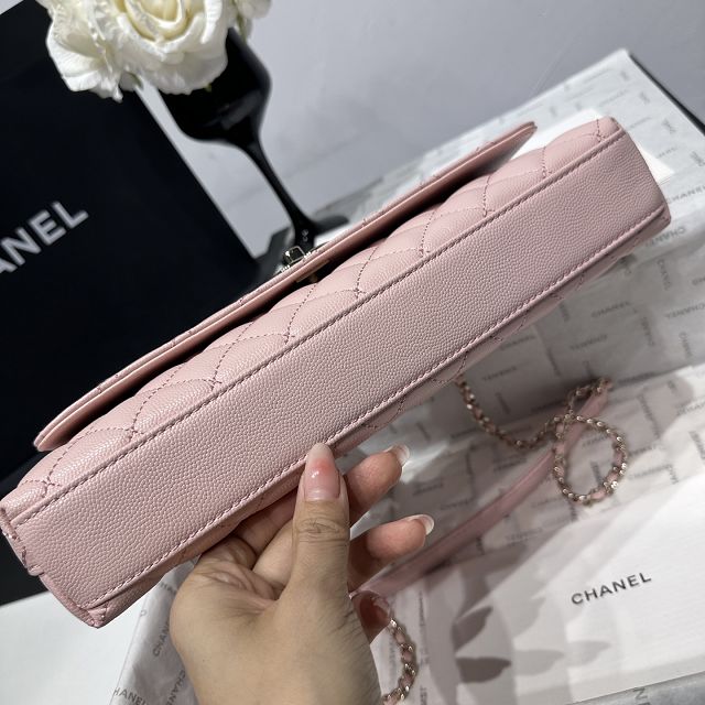 CC grained calfskin east-west coco handle bag AS6091 pink