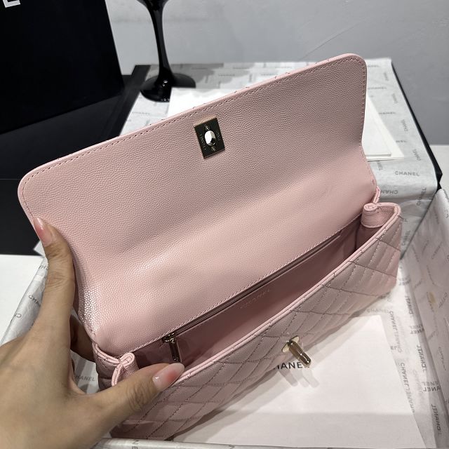 CC grained calfskin east-west coco handle bag AS6091 pink