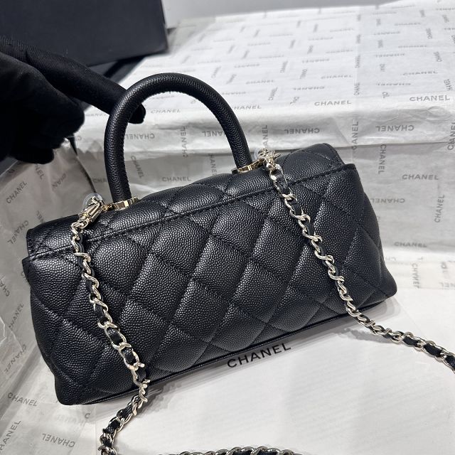 CC grained calfskin nano coco handle bag AS5285 black