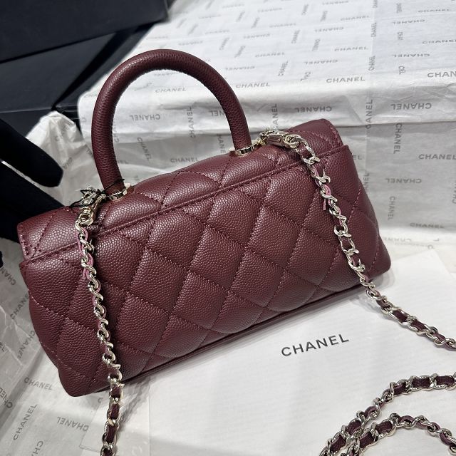 CC grained calfskin nano coco handle bag AS5285 bordeaux