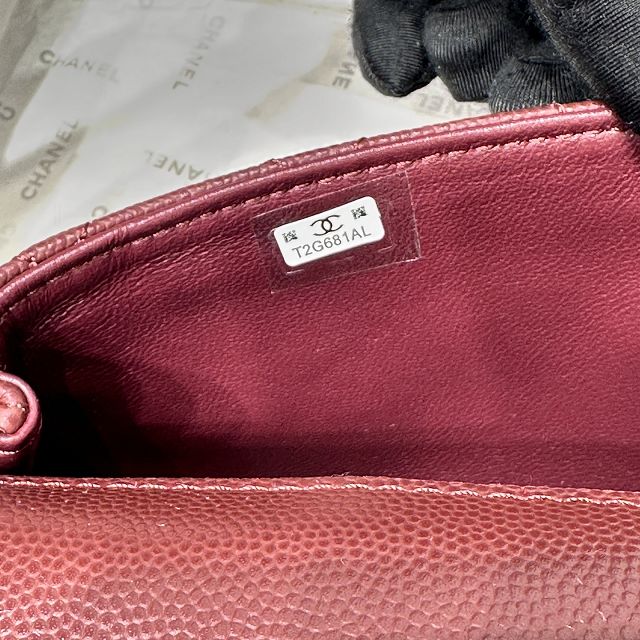 CC grained calfskin nano coco handle bag AS5285 bordeaux