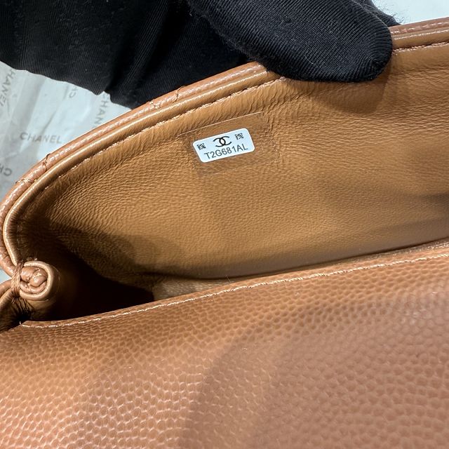 CC grained calfskin nano coco handle bag AS5285 brown