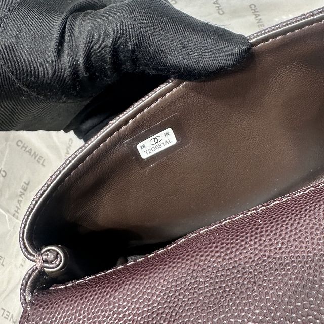 CC grained calfskin nano coco handle bag AS5285 dark brown