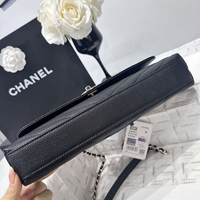CC lambskin east-west coco handle bag AS6091 black