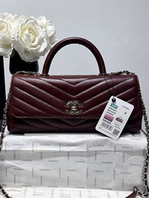 CC lambskin east-west coco handle bag AS6091 bordeaux