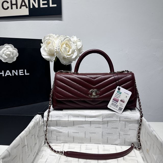 CC lambskin east-west coco handle bag AS6091 bordeaux