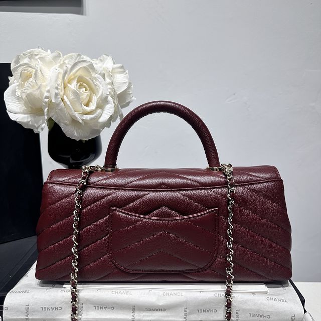 CC lambskin east-west coco handle bag AS6091 bordeaux