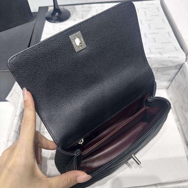 CC lambskin small coco handle bag A92990 black