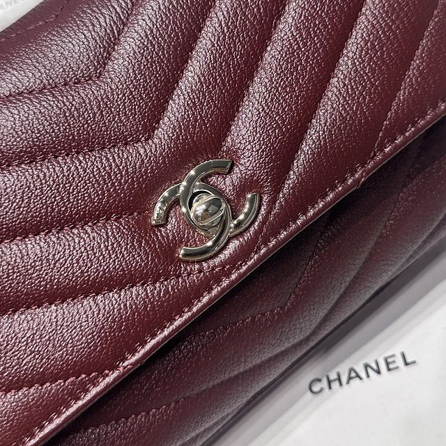 CC lambskin small coco handle bag A92990 bordeaux 